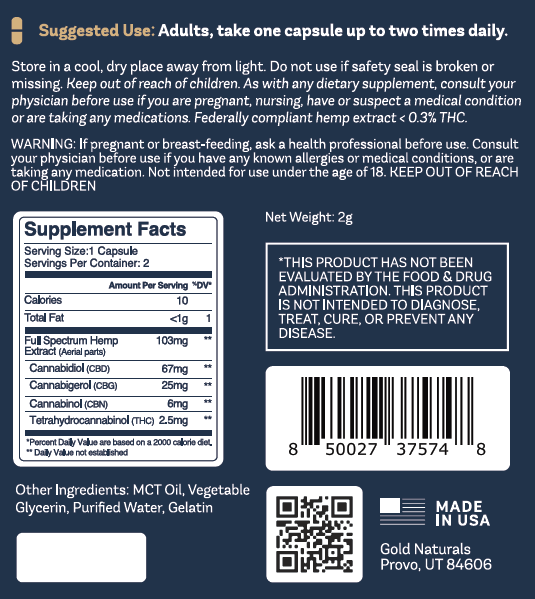 Entourage Effect Full Spectrum CBD Products by Gold Naturals