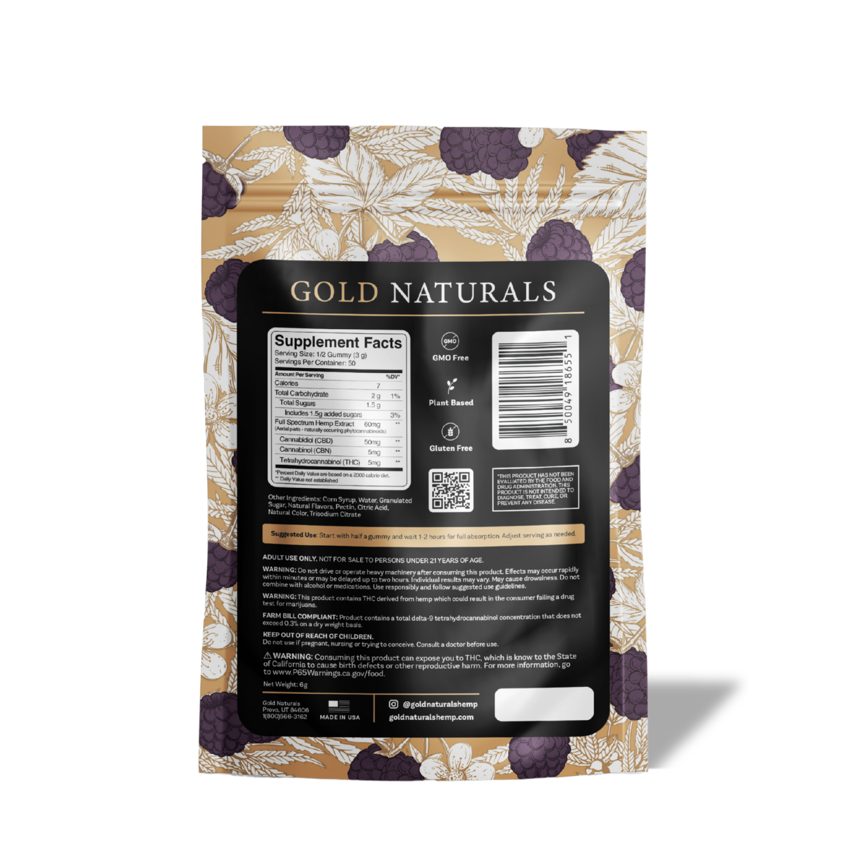 Award-winning CBD brand Gold Naturals logo