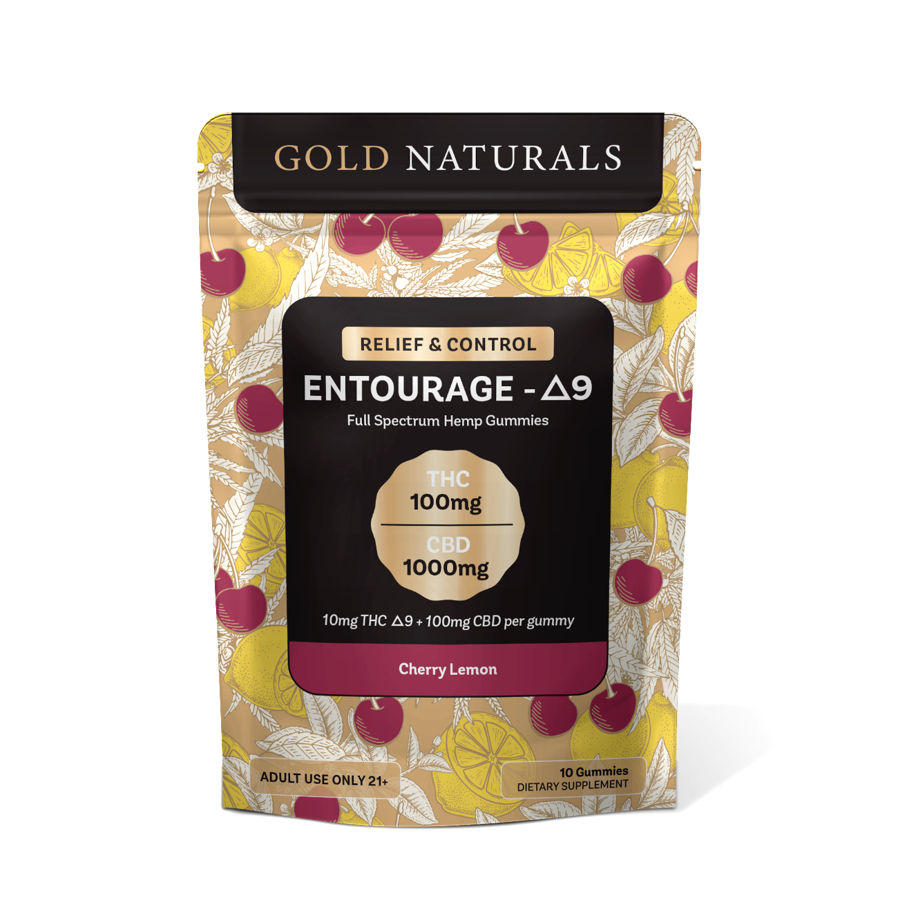 Gold Naturals Delta 9 THC Gummies 10 Pack - Cherry Lemon