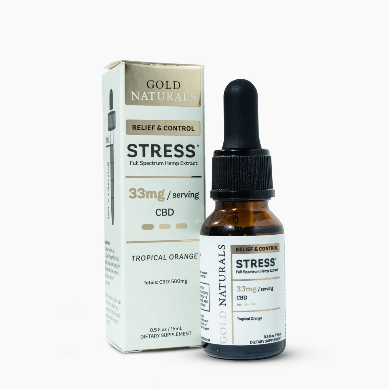 Gold Naturals Stress Tincture – 15 mL Light