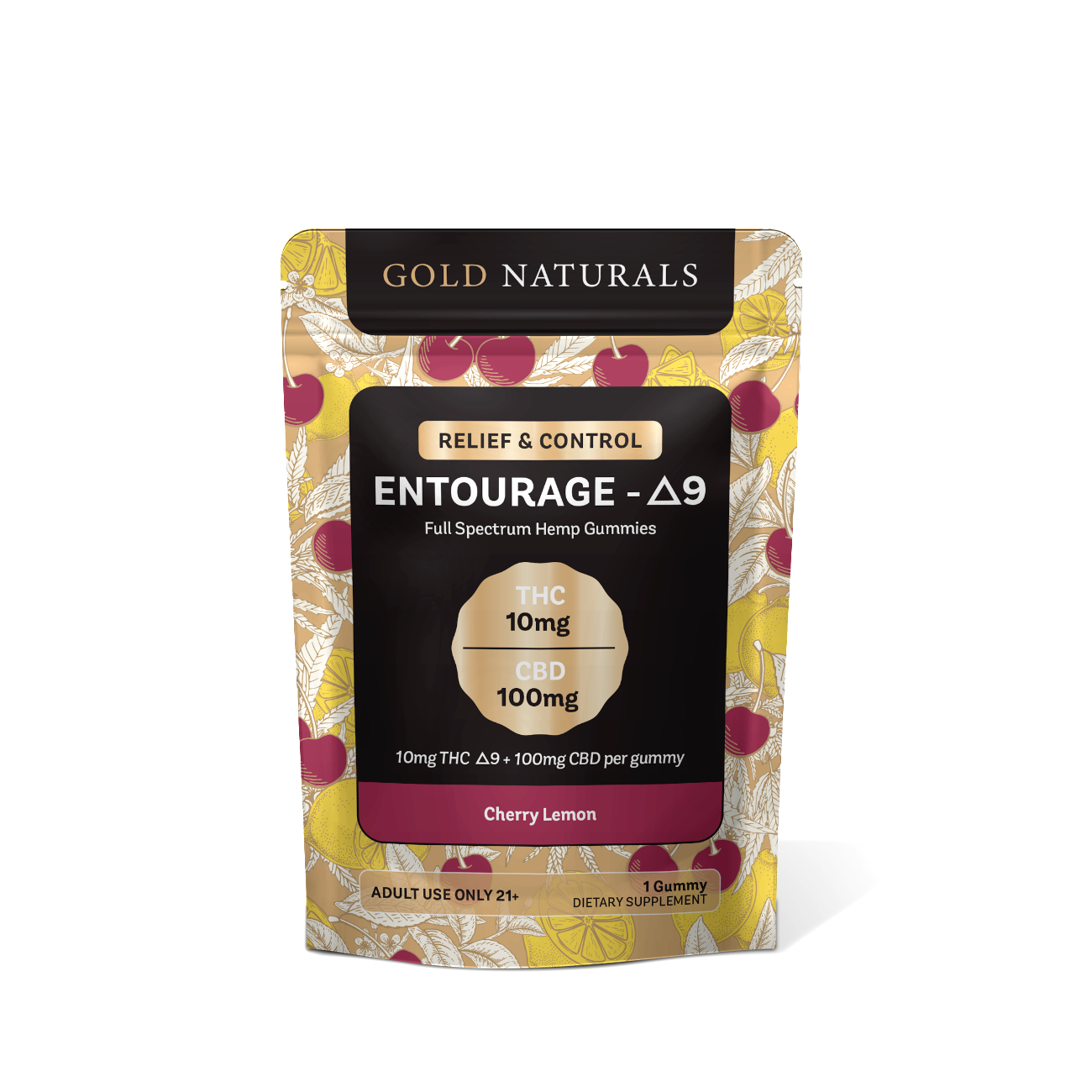 Gold Naturals Delta 9 THC Gummies 1 Pack - Cherry Lemon