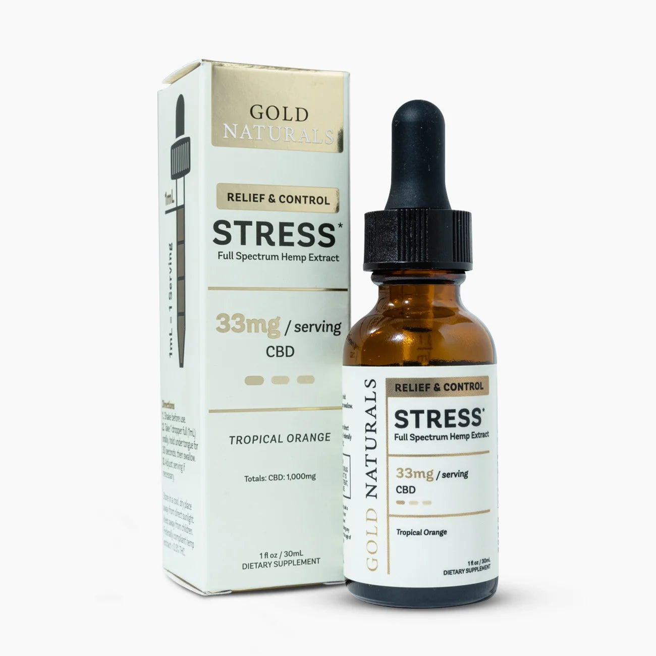 Gold Naturals Stress Tincture – 30 mL Light