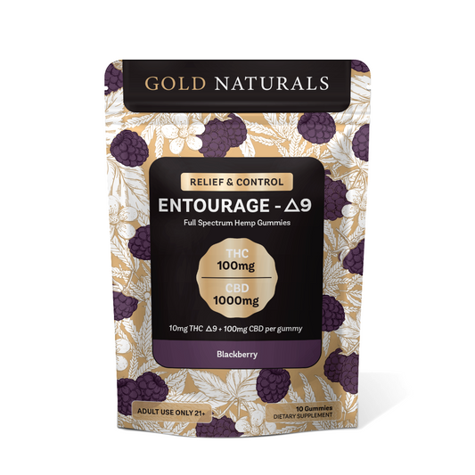 Gold Naturals Blackberry Δ9 THC Gummies – 10 Pack, Full Spectrum Hemp Extract