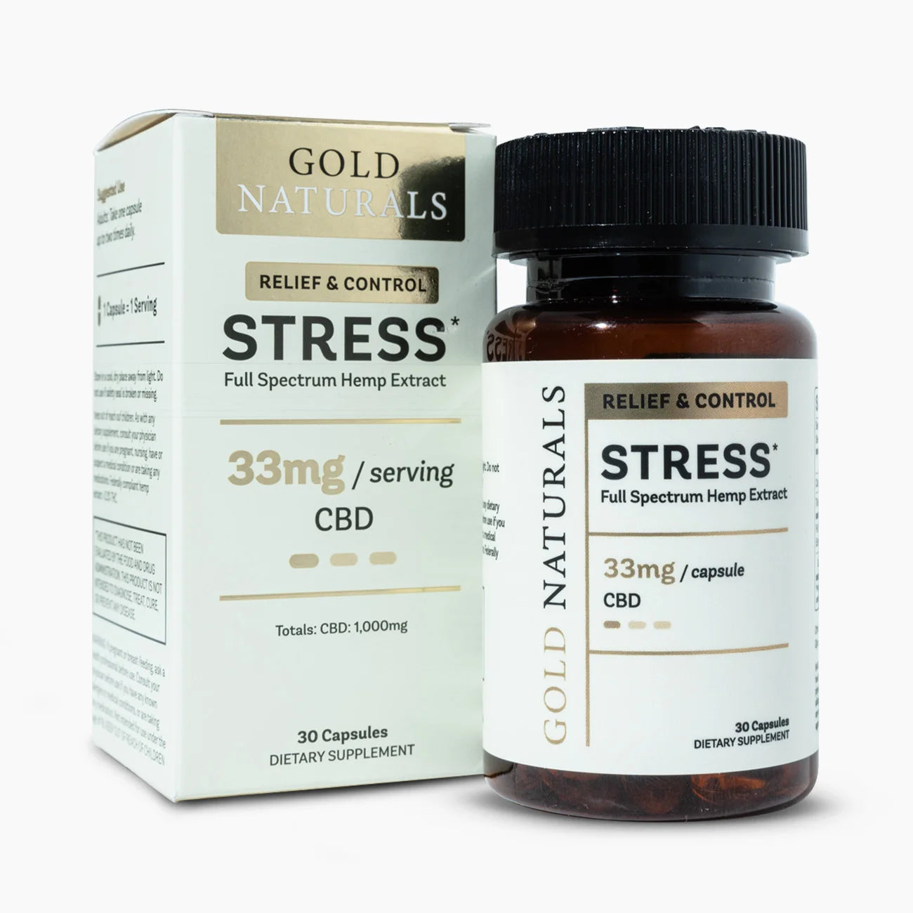 Gold Naturals Stress Relief Soft Gels – Light Strength Hemp Capsules