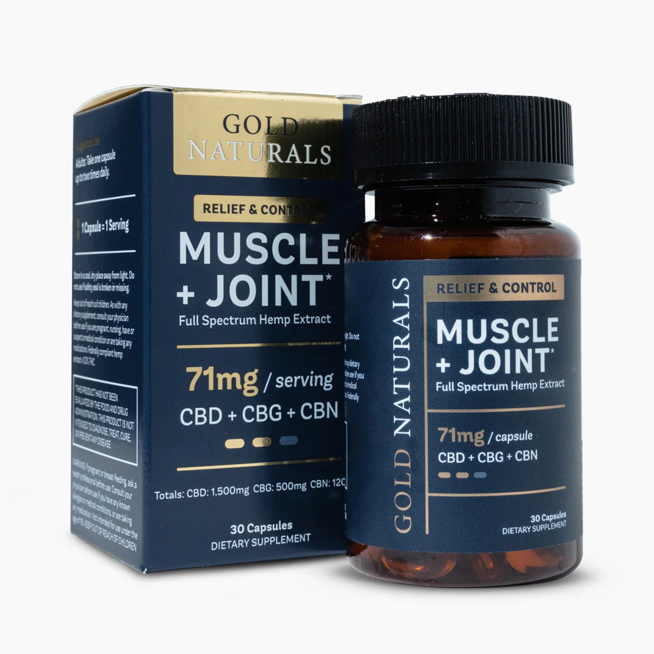 Gold Naturals Muscle & Joint Soft Gels – Medium Strength Hemp Formula