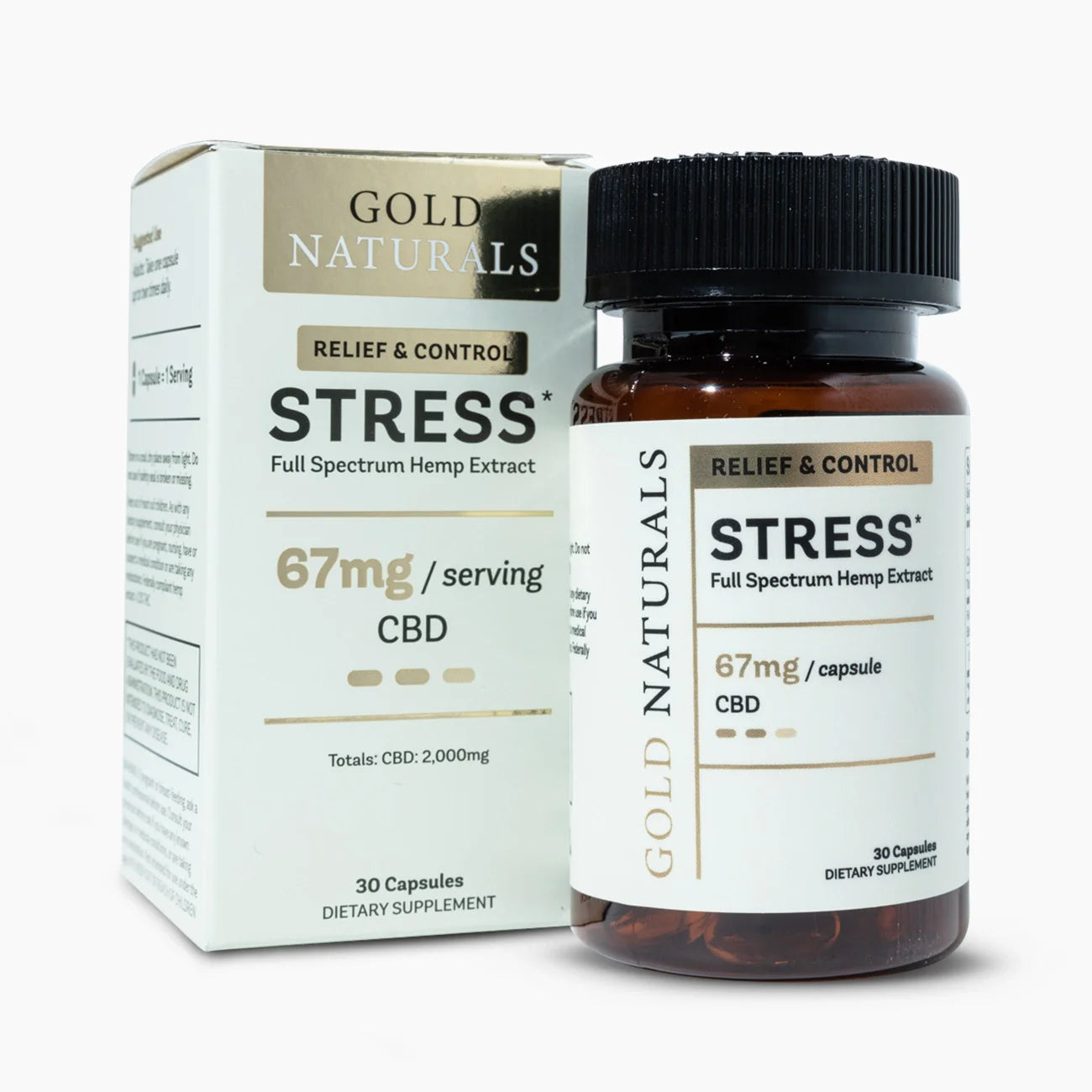 Gold Naturals Stress Relief Soft Gels – Medium Strength Hemp Capsules