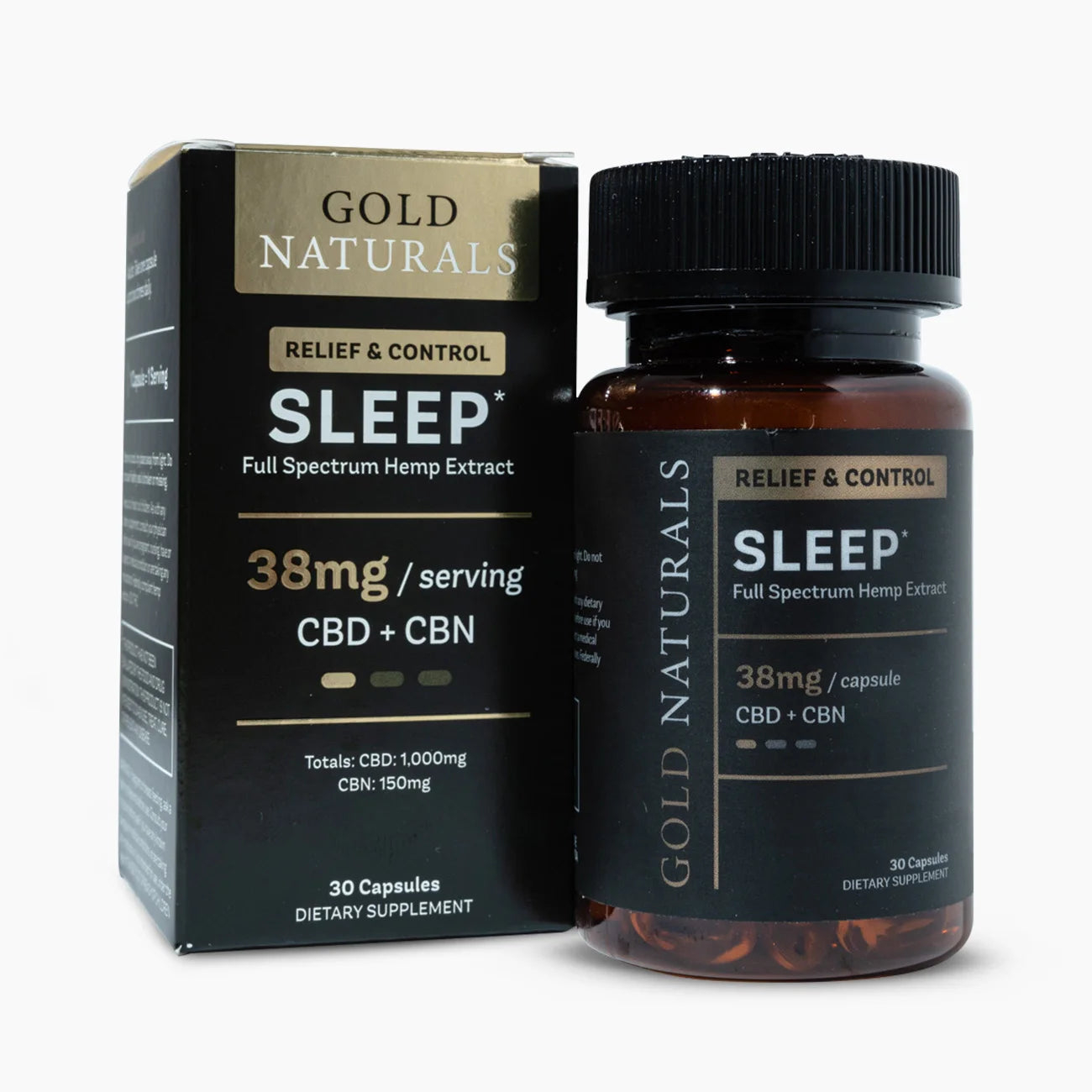 Gold Naturals Sleep Relief Softgels – Light Strength Hemp Formula