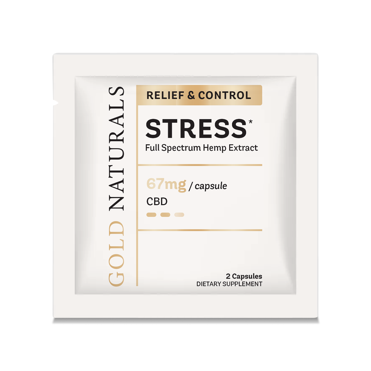 Gold Naturals Stress Relief Hemp Sachet 2 Pack – Medium Strength Formula