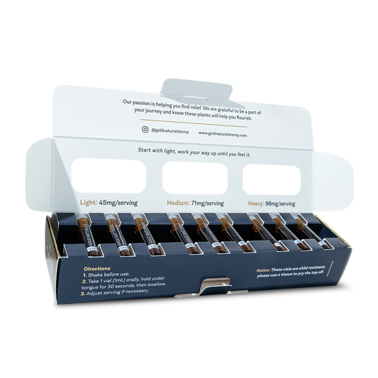 Gold Naturals – Open Muscle & Joint Tincture Vial Box