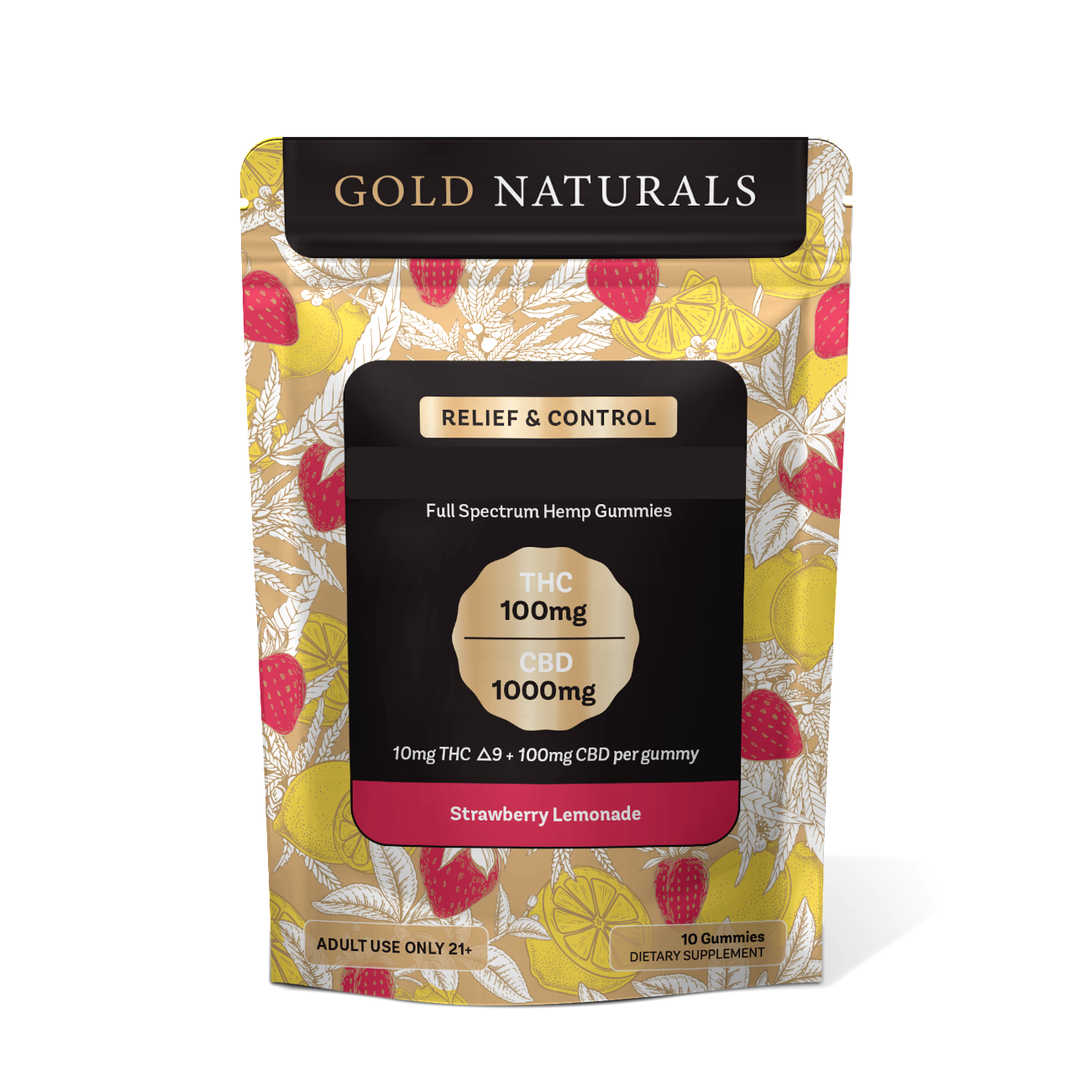 Gold Naturals Strawberry Lemonade 10-pack bag